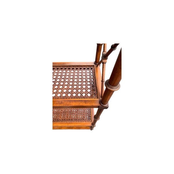 Regency Style Faux Bamboo & Cane Etagere Display Shelves
