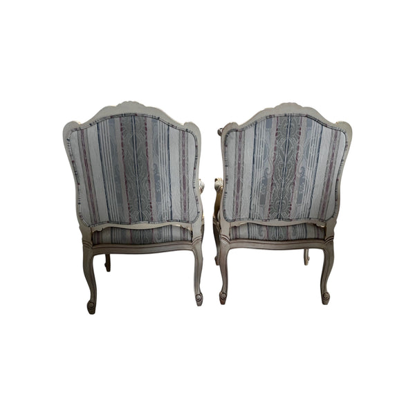 Thomasville French Provincial Louis XV Style Carved Armchairs