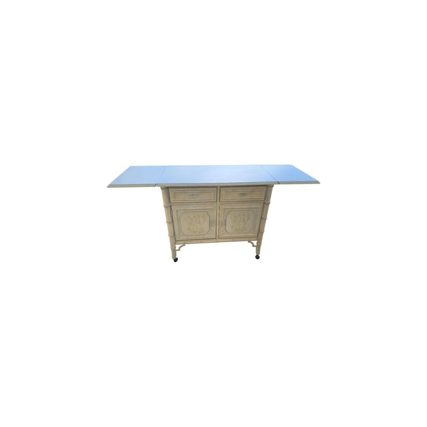 Vintage Dixie Aloha Faux Bamboo Pop-up Server bar cabinet #2