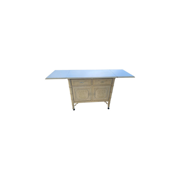 Vintage Dixie Aloha Faux Bamboo Pop-up Server bar cabinet #2