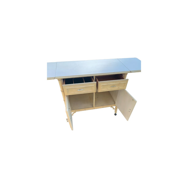 Vintage Dixie Aloha Faux Bamboo Pop-up Server bar cabinet #2
