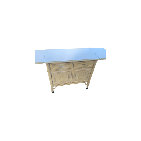 Vintage Dixie Aloha Faux Bamboo Pop-up Server bar cabinet #2