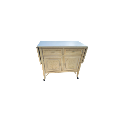 Vintage Dixie Aloha Faux Bamboo Pop-up Server bar cabinet #2