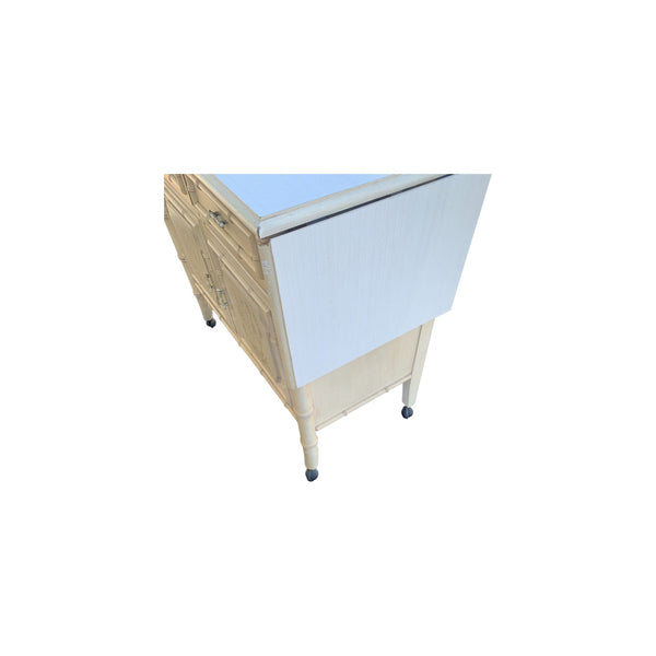 Vintage Dixie Aloha Faux Bamboo Pop-up Server bar cabinet #2