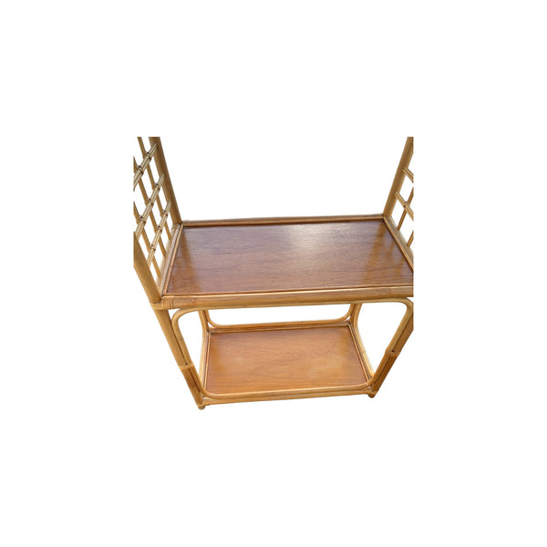 Vintage Bamboo Rattan Pagoda Top Etagere Shelf Chinoiserie SHIPPING NOT INCLUDED