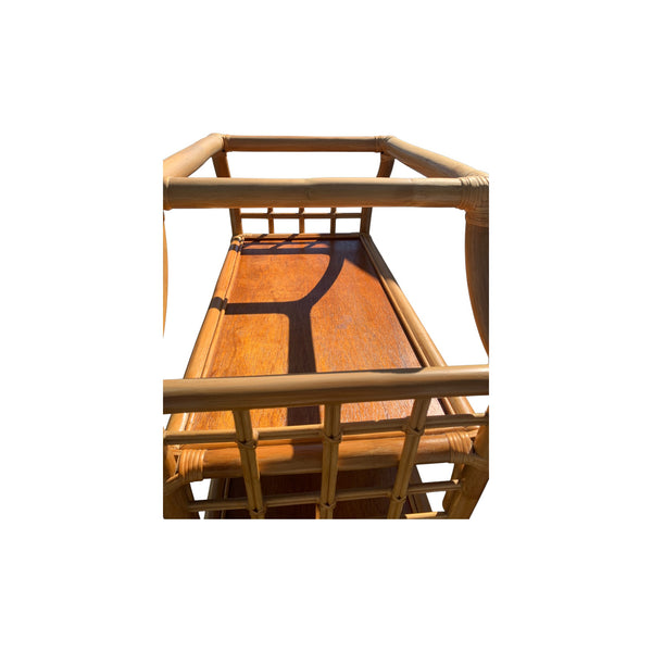 Vintage Bamboo Rattan Pagoda Top Etagere Shelf Chinoiserie SHIPPING NOT INCLUDED