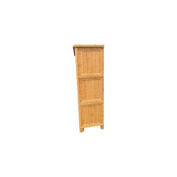 Vintage Split Reed Bamboo Coastal Cabinet