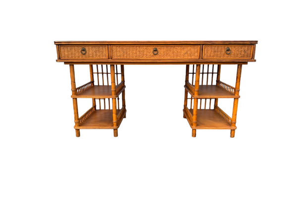 Tommy Bahama British Colonial Bamboo and Rattan Desk (1)