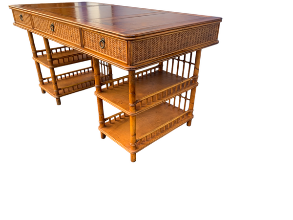 Tommy Bahama British Colonial Bamboo and Rattan Desk (1)