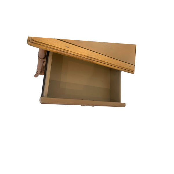 Bamboo and Rattan wood top nightstand, side table with drawer.