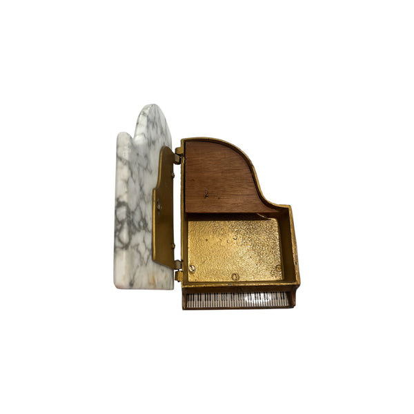 Rare Vintage Thorens Marble top Grand Piano Music Box with Jewelry Compartment