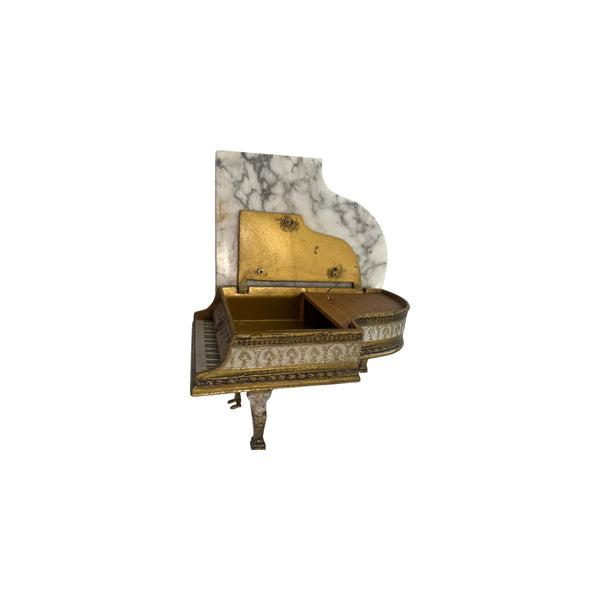 Rare Vintage Thorens Marble top Grand Piano Music Box with Jewelry Compartment