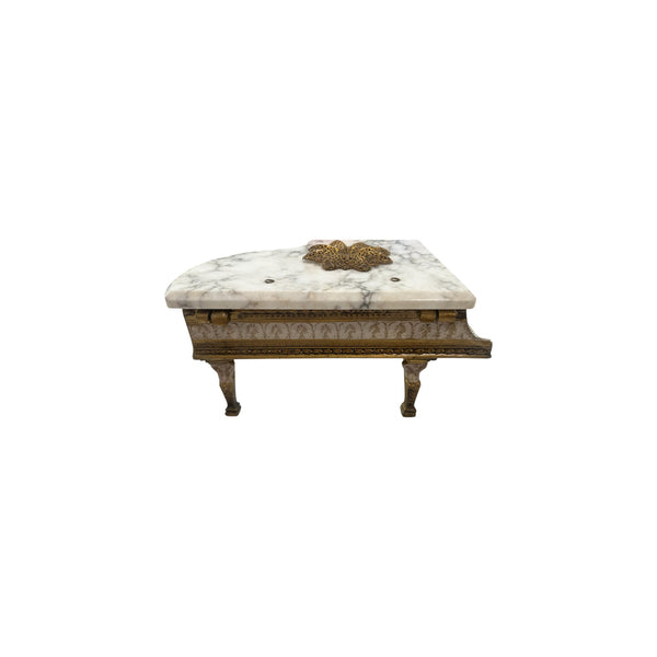 Rare Vintage Thorens Marble top Grand Piano Music Box with Jewelry Compartment