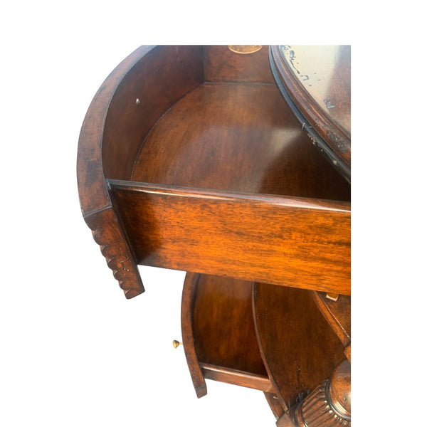 Pair of Marge Carson Demilune Side Tables / nightstands marble top