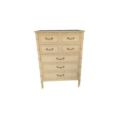 Henry Link Bali Hai Hollywood Regency Faux Bamboo Chest 5 drawers