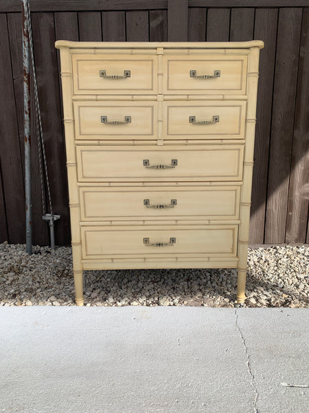 Henry Link Bali Hai Hollywood Regency Faux Bamboo Chest 5 drawers