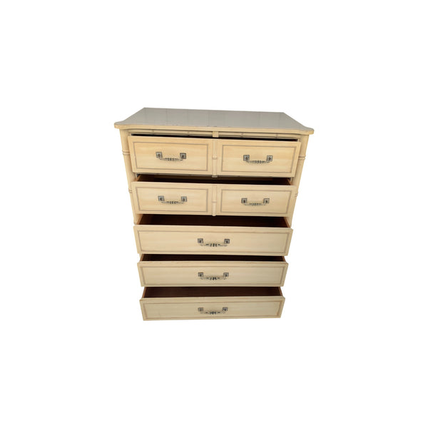 Henry Link Bali Hai Hollywood Regency Faux Bamboo Chest 5 drawers