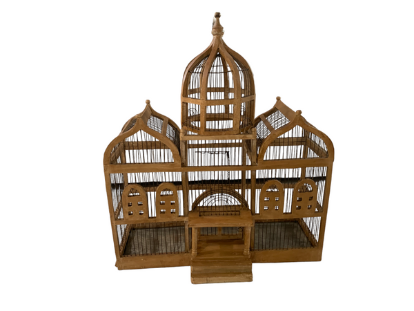 Vintage TAJ MAHAL Style wooden Bird cage dome top Brighton Pavillion Bird Cage