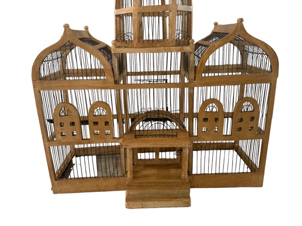 Vintage TAJ MAHAL Style wooden Bird cage dome top Brighton Pavillion Bird Cage