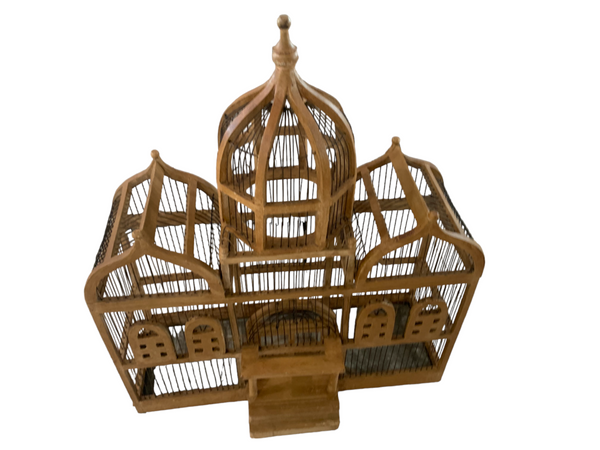 Vintage TAJ MAHAL Style wooden Bird cage dome top Brighton Pavillion Bird Cage