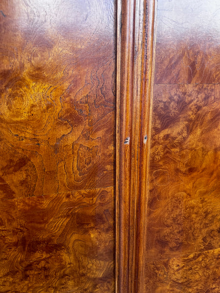 Vintage Thomasville Mystique Chinoiserie Armoire Pecan Burl Wood & Brass hardware