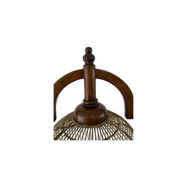 English Campaign Style Hanging Bird Cage H 70.75"