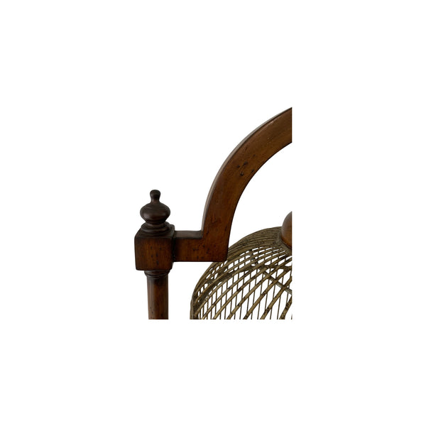 English Campaign Style Hanging Bird Cage H 70.75"