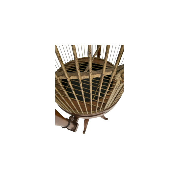 English Campaign Style Hanging Bird Cage H 70.75"