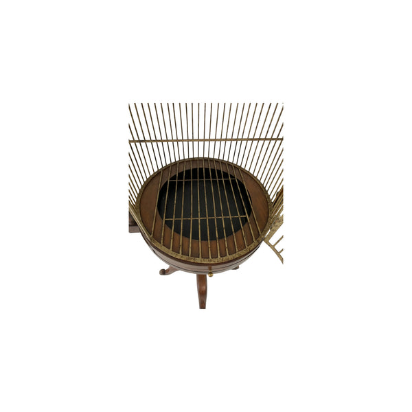 English Campaign Style Hanging Bird Cage H 70.75"