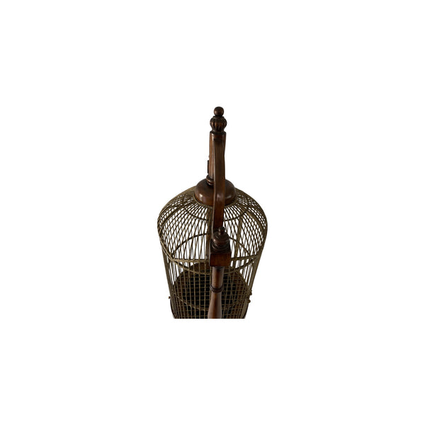 English Campaign Style Hanging Bird Cage H 70.75"
