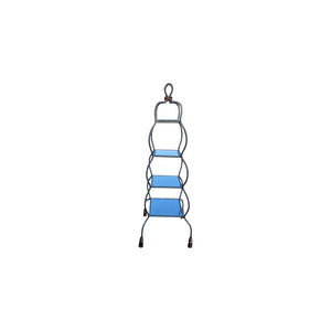 Regency Twisted Metal Rope 4 Tier Glass Shelf Etagere with tassels feet 65.5" H,