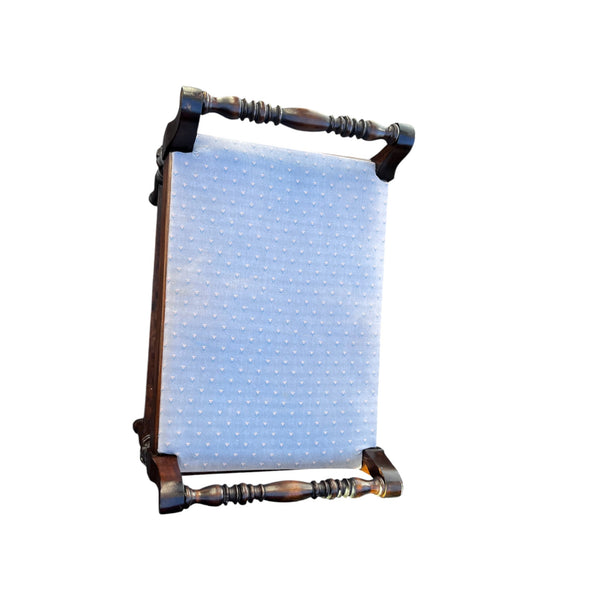 Antique Victorian Hand Carved Upholstered Stool