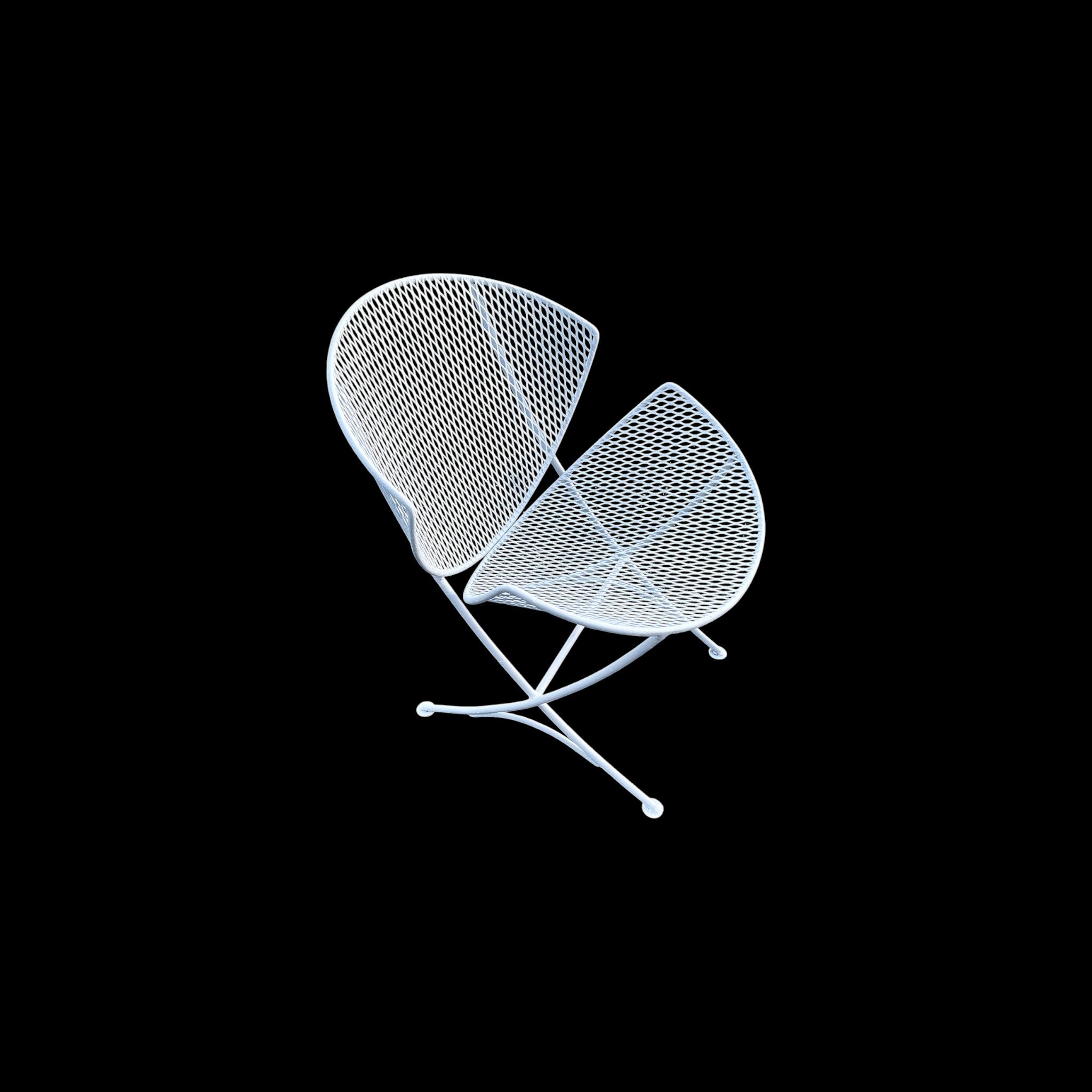 Orange Slice Clam Shell Patio Chair Maurizio Tempestini for Salterini White