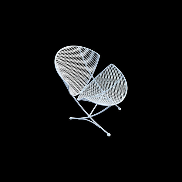 Orange Slice Clam Shell Patio Chair Maurizio Tempestini for Salterini White