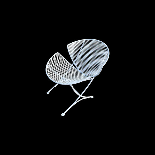 Orange Slice Clam Shell Patio Chair Maurizio Tempestini for Salterini White