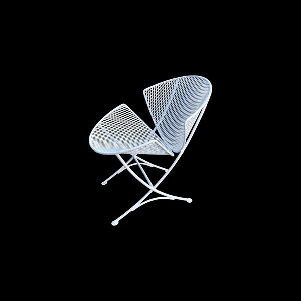 Orange Slice Clam Shell Patio Chair Maurizio Tempestini for Salterini White