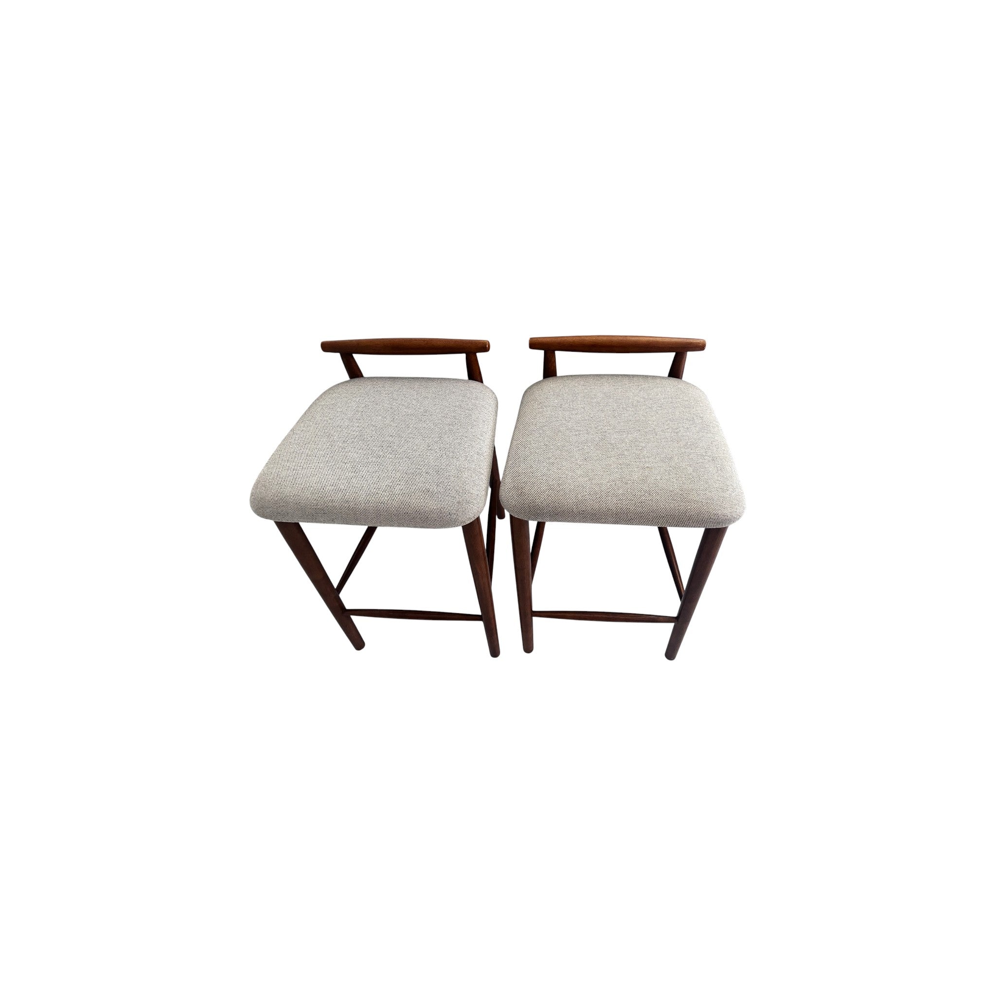 Pair of West Elm Framework Upholstered Counter Stools