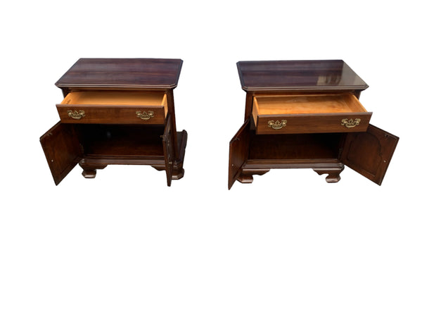 Ethan Allen Georgian Court Heirloom Cherry Nightstands a Pair