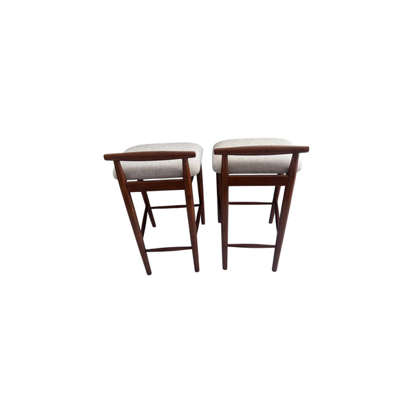 Pair of West Elm Framework Upholstered Counter Stools