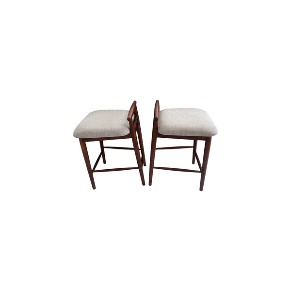 Pair of West Elm Framework Upholstered Counter Stools