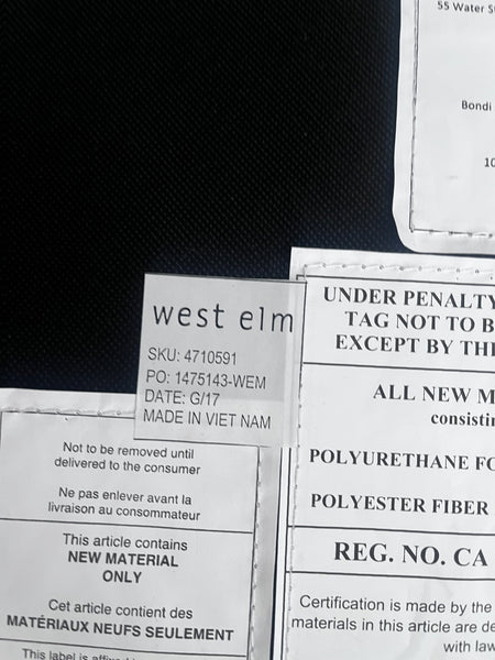 Pair of West Elm Framework Upholstered Counter Stools