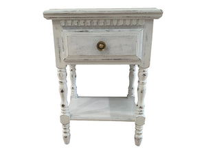 Shabby Chic end table Solid wood single drawer