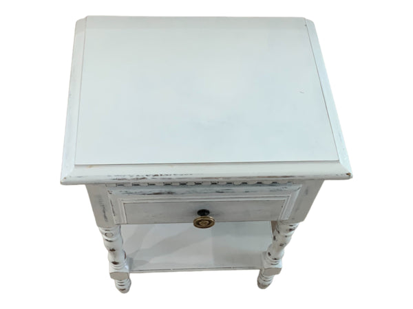 Shabby Chic end table Solid wood single drawer