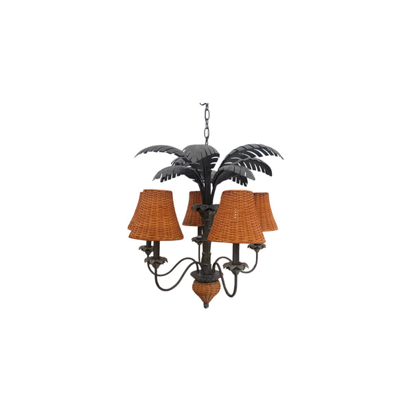 Vintage Sculptural Palm Tree Chandelier 5 arms