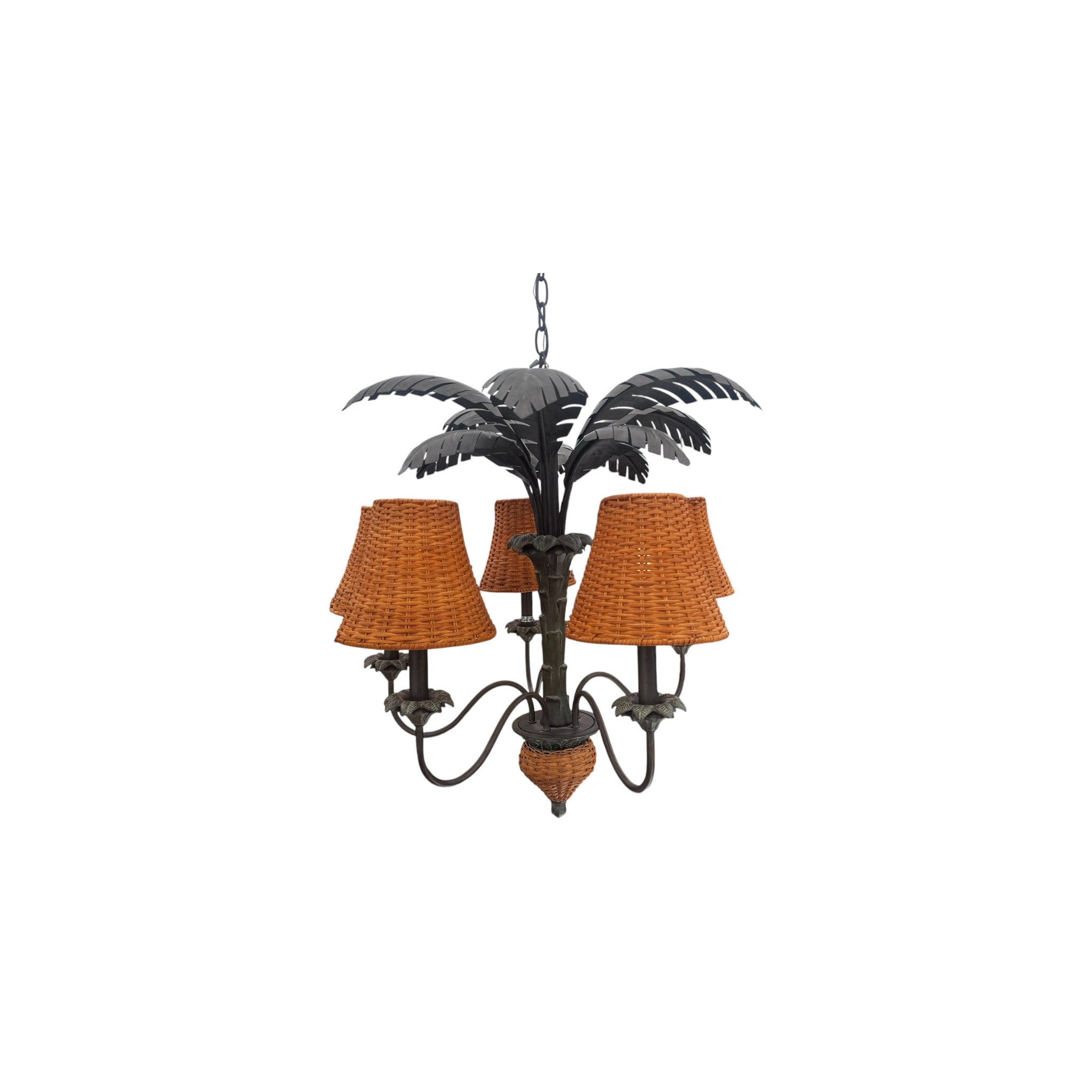 Vintage Sculptural Palm Tree Chandelier 5 arms