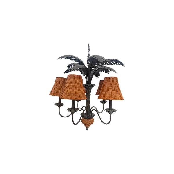Vintage Sculptural Palm Tree Chandelier 5 arms