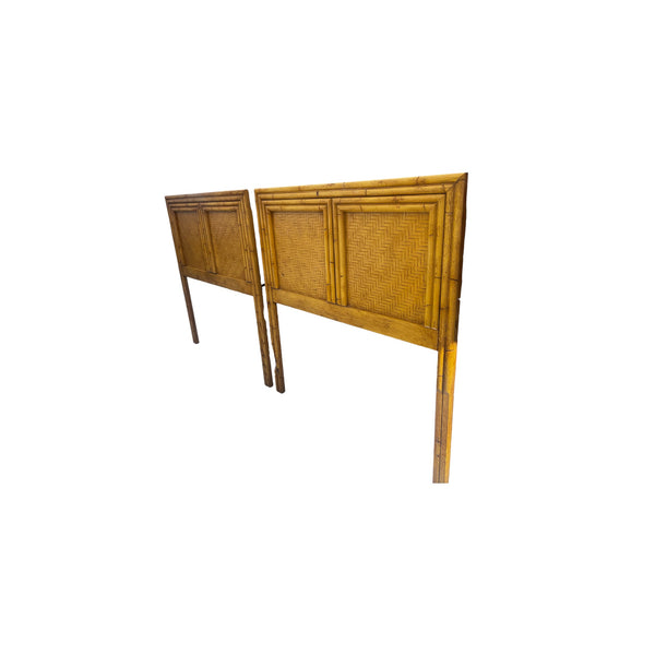 Lea Furniture Pair of Faux Bamboo Wooden Twin Size Headboards