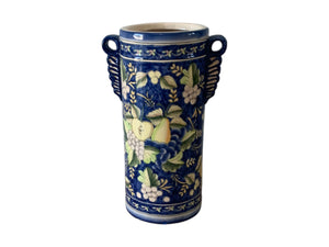 Majolica Style Fruit Motif Ceramic Umbrella Stand