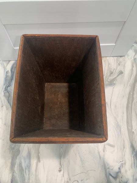 Natural cane, bamboo and wood waste basket/planter 11.5" H