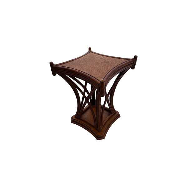 Pair of bamboo rattan square dining table bases.